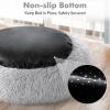 imagerabbitgoo Cat Beds for Indoor Cats 20 inches Cat Bed Machine Washable Fluffy Round Pet Bed NonSlip Calming Soft Plush Donut Cuddler Cushion Self Warming for Small Dogs Kittens Light Pink MediumLight Grey