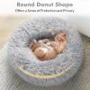 imagerabbitgoo Cat Beds for Indoor Cats 20 inches Cat Bed Machine Washable Fluffy Round Pet Bed NonSlip Calming Soft Plush Donut Cuddler Cushion Self Warming for Small Dogs Kittens Light Pink MediumLight Grey