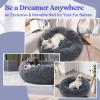 imagerabbitgoo Cat Beds for Indoor Cats 20 inches Cat Bed Machine Washable Fluffy Round Pet Bed NonSlip Calming Soft Plush Donut Cuddler Cushion Self Warming for Small Dogs Kittens Light Pink MediumDark Grey