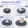 imagerabbitgoo Cat Beds for Indoor Cats 20 inches Cat Bed Machine Washable Fluffy Round Pet Bed NonSlip Calming Soft Plush Donut Cuddler Cushion Self Warming for Small Dogs Kittens Light Pink MediumDark Grey