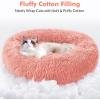 imagerabbitgoo Cat Beds for Indoor Cats 20 inches Cat Bed Machine Washable Fluffy Round Pet Bed NonSlip Calming Soft Plush Donut Cuddler Cushion Self Warming for Small Dogs Kittens Light Pink MediumPink