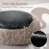 imagerabbitgoo Cat Beds for Indoor Cats 20 inches Cat Bed Machine Washable Fluffy Round Pet Bed NonSlip Calming Soft Plush Donut Cuddler Cushion Self Warming for Small Dogs Kittens Light Pink MediumKhaki