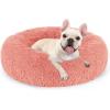 imagerabbitgoo Cat Beds for Indoor Cats 20 inches Cat Bed Machine Washable Fluffy Round Pet Bed NonSlip Calming Soft Plush Donut Cuddler Cushion Self Warming for Small Dogs Kittens Light Pink MediumPink