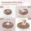 imagerabbitgoo Cat Beds for Indoor Cats 20 inches Cat Bed Machine Washable Fluffy Round Pet Bed NonSlip Calming Soft Plush Donut Cuddler Cushion Self Warming for Small Dogs Kittens Light Pink MediumLight Brown