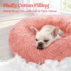 imagerabbitgoo Cat Beds for Indoor Cats 20 inches Cat Bed Machine Washable Fluffy Round Pet Bed NonSlip Calming Soft Plush Donut Cuddler Cushion Self Warming for Small Dogs Kittens Light Pink MediumPink