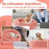 imagerabbitgoo Cat Beds for Indoor Cats 20 inches Cat Bed Machine Washable Fluffy Round Pet Bed NonSlip Calming Soft Plush Donut Cuddler Cushion Self Warming for Small Dogs Kittens Light Pink MediumPink