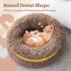imagerabbitgoo Cat Beds for Indoor Cats 20 inches Cat Bed Machine Washable Fluffy Round Pet Bed NonSlip Calming Soft Plush Donut Cuddler Cushion Self Warming for Small Dogs Kittens Light Pink MediumLight Brown