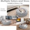 imagerabbitgoo Cat Beds for Indoor Cats 20 inches Cat Bed Machine Washable Fluffy Round Pet Bed NonSlip Calming Soft Plush Donut Cuddler Cushion Self Warming for Small Dogs Kittens Light Pink MediumLight Grey