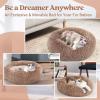 imagerabbitgoo Cat Beds for Indoor Cats 20 inches Cat Bed Machine Washable Fluffy Round Pet Bed NonSlip Calming Soft Plush Donut Cuddler Cushion Self Warming for Small Dogs Kittens Light Pink MediumLight Brown