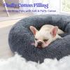 imagerabbitgoo Cat Beds for Indoor Cats 20 inches Cat Bed Machine Washable Fluffy Round Pet Bed NonSlip Calming Soft Plush Donut Cuddler Cushion Self Warming for Small Dogs Kittens Light Pink MediumDark Grey