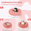 imagerabbitgoo Cat Beds for Indoor Cats 20 inches Cat Bed Machine Washable Fluffy Round Pet Bed NonSlip Calming Soft Plush Donut Cuddler Cushion Self Warming for Small Dogs Kittens Light Pink MediumPink