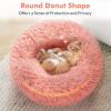 imagerabbitgoo Cat Beds for Indoor Cats 20 inches Cat Bed Machine Washable Fluffy Round Pet Bed NonSlip Calming Soft Plush Donut Cuddler Cushion Self Warming for Small Dogs Kittens Light Pink MediumPink