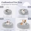 imagerabbitgoo Cat Beds for Indoor Cats 20 inches Cat Bed Machine Washable Fluffy Round Pet Bed NonSlip Calming Soft Plush Donut Cuddler Cushion Self Warming for Small Dogs Kittens Light Pink MediumLight Grey
