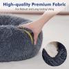 imagerabbitgoo Cat Beds for Indoor Cats 20 inches Cat Bed Machine Washable Fluffy Round Pet Bed NonSlip Calming Soft Plush Donut Cuddler Cushion Self Warming for Small Dogs Kittens Light Pink MediumDark Grey