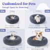 imagerabbitgoo Cat Beds for Indoor Cats 20 inches Cat Bed Machine Washable Fluffy Round Pet Bed NonSlip Calming Soft Plush Donut Cuddler Cushion Self Warming for Small Dogs Kittens Light Pink MediumDark Grey