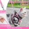 imagerabbitgoo Cat Harness and Leash Set for Walking Escape Proof Adjustable Soft Kittens Vest with Reflective Strip for Cats Comfortable Outdoor Vest Purple SPink