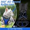 imagerabbitgoo Cat Harness and Leash Set for Walking Escape Proof Adjustable Soft Kittens Vest with Reflective Strip for Cats Comfortable Outdoor Vest Purple SBlue