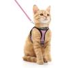 imagerabbitgoo Cat Harness and Leash Set for Walking Escape Proof Adjustable Soft Kittens Vest with Reflective Strip for Cats Comfortable Outdoor Vest Purple SPink