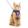 imagerabbitgoo Cat Harness and Leash Set for Walking Escape Proof Adjustable Soft Kittens Vest with Reflective Strip for Cats Comfortable Outdoor Vest Purple SLight Purple
