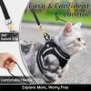 imagerabbitgoo Cat Harness and Leash Set for Walking Escape Proof Adjustable Soft Kittens Vest with Reflective Strip for Cats Comfortable Outdoor Vest Purple SBlack