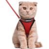 imagerabbitgoo Cat Harness and Leash Set for Walking Escape Proof Adjustable Soft Kittens Vest with Reflective Strip for Cats Comfortable Outdoor Vest Purple SRed
