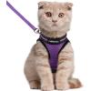 imagerabbitgoo Cat Harness and Leash Set for Walking Escape Proof Adjustable Soft Kittens Vest with Reflective Strip for Cats Comfortable Outdoor Vest Purple SPurple