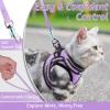 imagerabbitgoo Cat Harness and Leash Set for Walking Escape Proof Adjustable Soft Kittens Vest with Reflective Strip for Cats Comfortable Outdoor Vest Purple SLight Purple