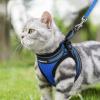 imagerabbitgoo Cat Harness and Leash Set for Walking Escape Proof Adjustable Soft Kittens Vest with Reflective Strip for Cats Comfortable Outdoor Vest Purple SBlue