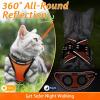 imagerabbitgoo Cat Harness and Leash Set for Walking Escape Proof Adjustable Soft Kittens Vest with Reflective Strip for Cats Comfortable Outdoor Vest Purple SLight Orange