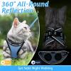 imagerabbitgoo Cat Harness and Leash Set for Walking Escape Proof Adjustable Soft Kittens Vest with Reflective Strip for Cats Comfortable Outdoor Vest Purple SLight Blue