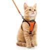 imagerabbitgoo Cat Harness and Leash Set for Walking Escape Proof Adjustable Soft Kittens Vest with Reflective Strip for Cats Comfortable Outdoor Vest Purple SLight Orange