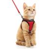 imagerabbitgoo Cat Harness and Leash Set for Walking Escape Proof Adjustable Soft Kittens Vest with Reflective Strip for Cats Comfortable Outdoor Vest Purple SRed