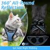 imagerabbitgoo Cat Harness and Leash Set for Walking Escape Proof Adjustable Soft Kittens Vest with Reflective Strip for Cats Comfortable Outdoor Vest Purple SLight Blue