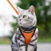 imagerabbitgoo Cat Harness and Leash Set for Walking Escape Proof Adjustable Soft Kittens Vest with Reflective Strip for Cats Comfortable Outdoor Vest Purple SLight Orange