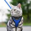 imagerabbitgoo Cat Harness and Leash Set for Walking Escape Proof Adjustable Soft Kittens Vest with Reflective Strip for Cats Comfortable Outdoor Vest Purple SBlue