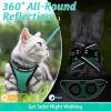imagerabbitgoo Cat Harness and Leash Set for Walking Escape Proof Adjustable Soft Kittens Vest with Reflective Strip for Cats Comfortable Outdoor Vest Purple SGreen