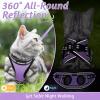 imagerabbitgoo Cat Harness and Leash Set for Walking Escape Proof Adjustable Soft Kittens Vest with Reflective Strip for Cats Comfortable Outdoor Vest Purple SLight Purple