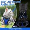 imagerabbitgoo Cat Harness and Leash Set for Walking Escape Proof Adjustable Soft Kittens Vest with Reflective Strip for Cats Comfortable Outdoor Vest Purple SBlue