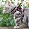 imagerabbitgoo Cat Harness and Leash Set for Walking Escape Proof Adjustable Soft Kittens Vest with Reflective Strip for Cats Comfortable Outdoor Vest Purple SPink