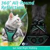 imagerabbitgoo Cat Harness and Leash Set for Walking Escape Proof Adjustable Soft Kittens Vest with Reflective Strip for Cats Comfortable Outdoor Vest Purple SGreen