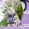 imagerabbitgoo Cat Harness and Leash Set for Walking Escape Proof Adjustable Soft Kittens Vest with Reflective Strip for Cats Comfortable Outdoor Vest Purple SLight Purple