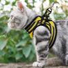 imagerabbitgoo Cat Harness and Leash Set for Walking Escape Proof Adjustable Soft Kittens Vest with Reflective Strip for Cats Comfortable Outdoor Vest Purple SBright Yellow