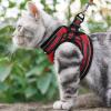 imagerabbitgoo Cat Harness and Leash Set for Walking Escape Proof Adjustable Soft Kittens Vest with Reflective Strip for Cats Comfortable Outdoor Vest Purple SRed