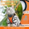 imagerabbitgoo Cat Harness and Leash Set for Walking Escape Proof Adjustable Soft Kittens Vest with Reflective Strip for Cats Comfortable Outdoor Vest Purple SLight Orange