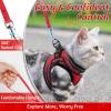 imagerabbitgoo Cat Harness and Leash Set for Walking Escape Proof Adjustable Soft Kittens Vest with Reflective Strip for Cats Comfortable Outdoor Vest Purple SRed