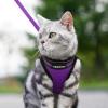 imagerabbitgoo Cat Harness and Leash Set for Walking Escape Proof Adjustable Soft Kittens Vest with Reflective Strip for Cats Comfortable Outdoor Vest Purple SPurple