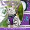 imagerabbitgoo Cat Harness and Leash Set for Walking Escape Proof Adjustable Soft Kittens Vest with Reflective Strip for Cats Comfortable Outdoor Vest Purple SPurple