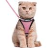 imagerabbitgoo Cat Harness and Leash Set for Walking Escape Proof Adjustable Soft Kittens Vest with Reflective Strip for Cats Comfortable Outdoor Vest Purple SPink