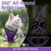 imagerabbitgoo Cat Harness and Leash Set for Walking Escape Proof Adjustable Soft Kittens Vest with Reflective Strip for Cats Comfortable Outdoor Vest Purple SPurple