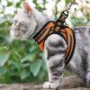 imagerabbitgoo Cat Harness and Leash Set for Walking Escape Proof Adjustable Soft Kittens Vest with Reflective Strip for Cats Comfortable Outdoor Vest Purple SLight Orange